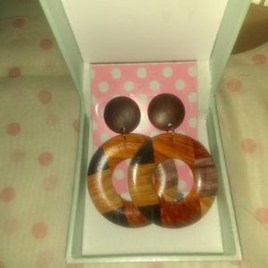 Handmade Crafted Wooden Earrings